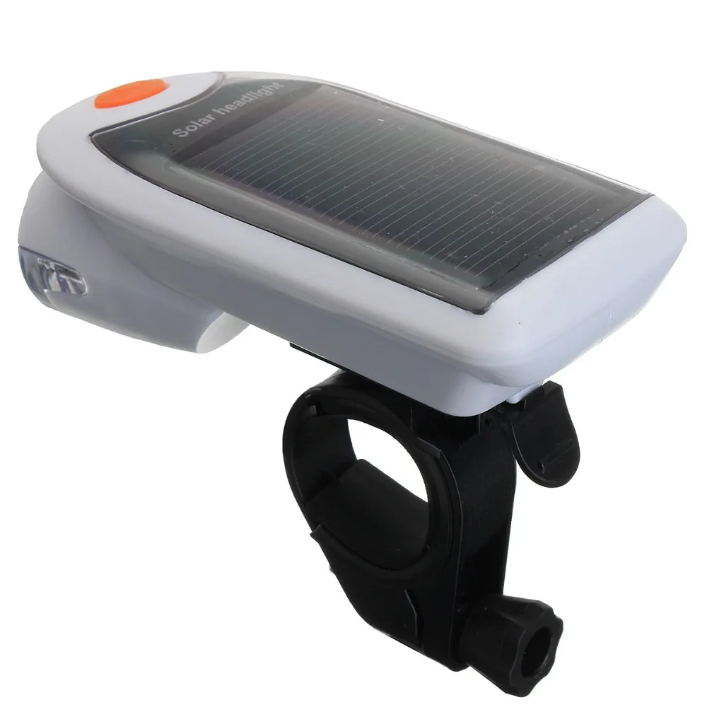 Excellent Solar USB Rechargeable LED Bicycle Light Cycling Front Light Headlights Lamp Torch Waterproof Flashlight 4