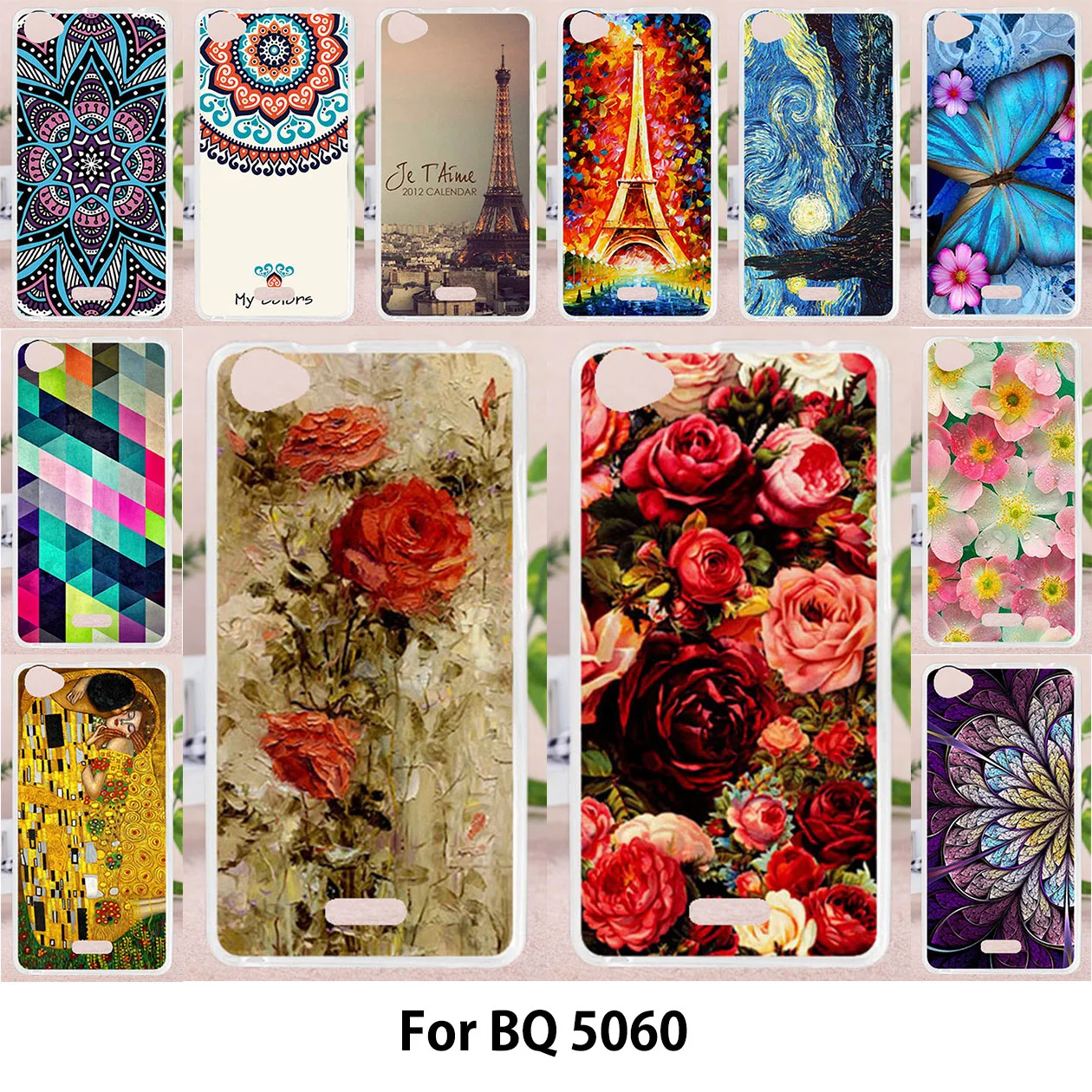 

TAOYUNXI Flower Cases For BQ BQ-5060 BQ Mobile BQS-5060 Slim BQ 5060 BQS 5060 Case Silicone TPU Cover Painted Phone Shells Rose