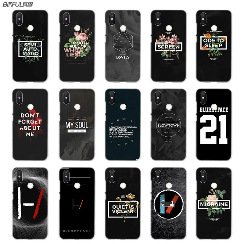 

BinFul phone case Transparent Hard cover for Xiaomi mi Redmi Note 7 5 4 3 4X 5A 6 Pro 64g S2 Plus Twenty One Pilots Lyrics