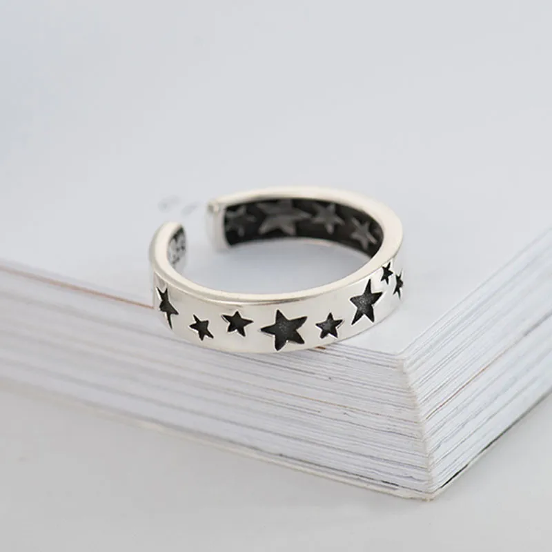 Шанис натуральная серебро 925 Изящные ювелирные кольца Обручение Открытое кольцо милые звезды Для женщин Для мужчин свадебный подарок anillo