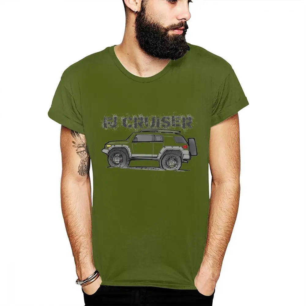 Футболка для отдыха FJ CRUISER, футболки для мужчин с машинками, внедорожниками, Новое поступление, футболки с круглым вырезом и 3D принтом, красивые повседневные футболки - Цвет: Армейский зеленый