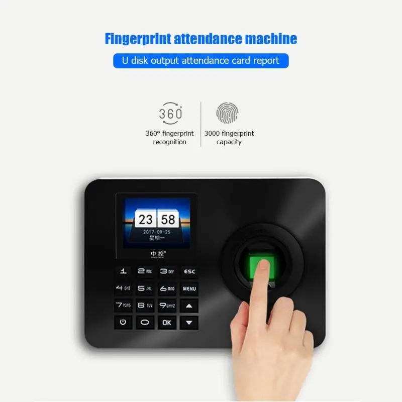 

ZK-TA10 Attendance System Fingerprint Password Recognition Office Time Clock Employee Recorder Device Biometric Time Attendance