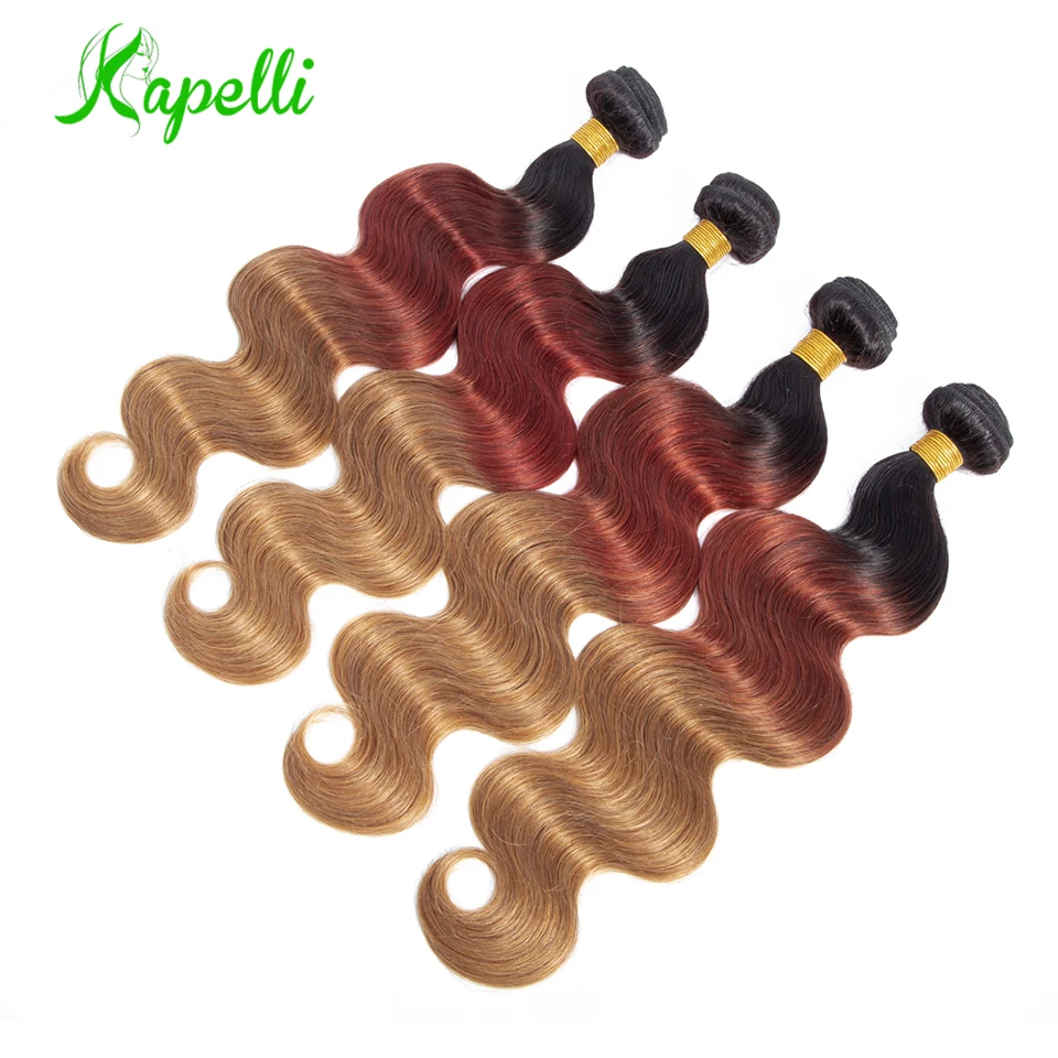 Malaysia Body Wave 3 Tone T1B/33/30 Ombre Hair Weave Bundles Remy 100% Human Hair Extensions Can Buy 1/3/4 Bundles Free Shipping