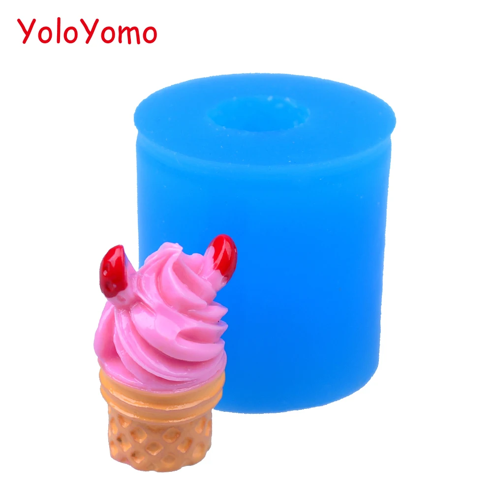 X201YL 26.4mm 3D Ice Cream Cone Silicone Mold for Sugarcraft, Cake
