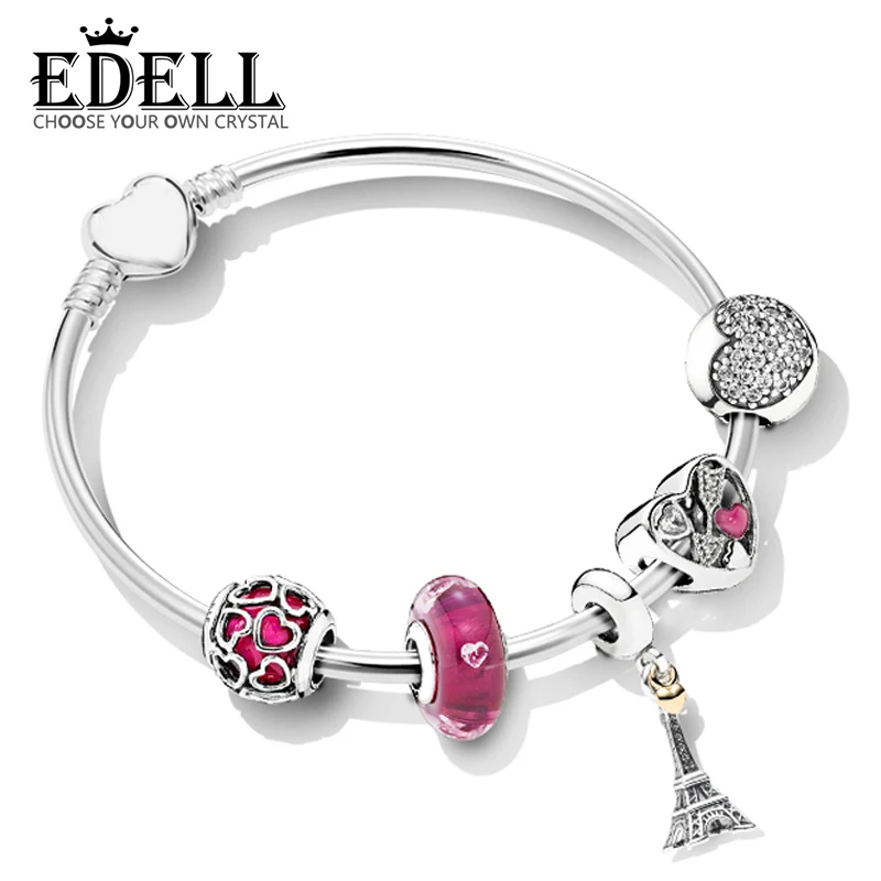 EDELL 100% 925 Sterling Silver 1:1 Brand New Original At First Sight ZT0184 Bracelet Set Women Jewelry Gift Selection