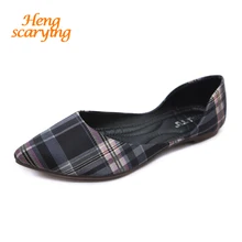 Весна Модная обувь на плоской подошве водонепроницаемые мокасины; сезон весна-лето; женские богемные клетчатая обувь на плоской подошве Летняя Одежда для пляжа; летние туфли на плоской подошве Повседневное острый носок; удобные балетки для Туфли без каблуков; женская обувь