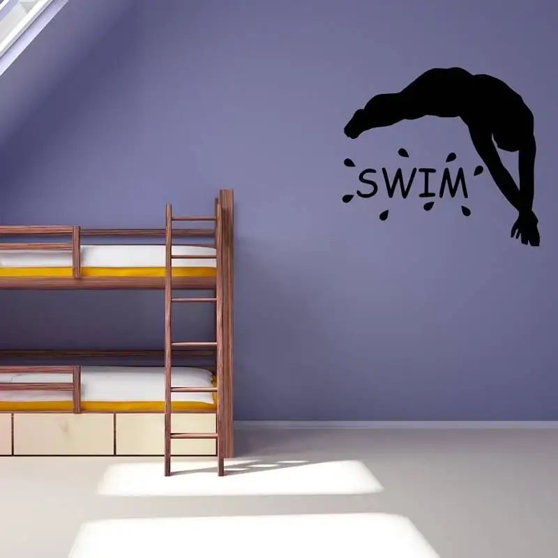Swim Sticker Swimmer Decal Swimming Posters Vinyl Wall Decals Pegatina