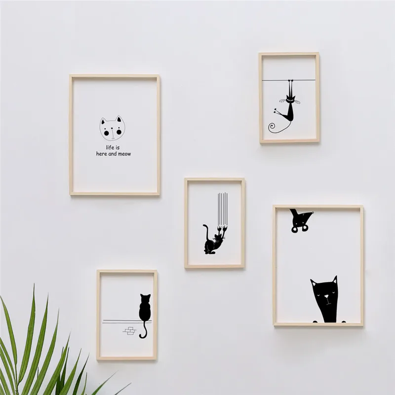 INS Wood Frame with Transparent Replaceable Core Painting Hanging for Living Room Wall Decorative Home Craft decoration | Дом и сад