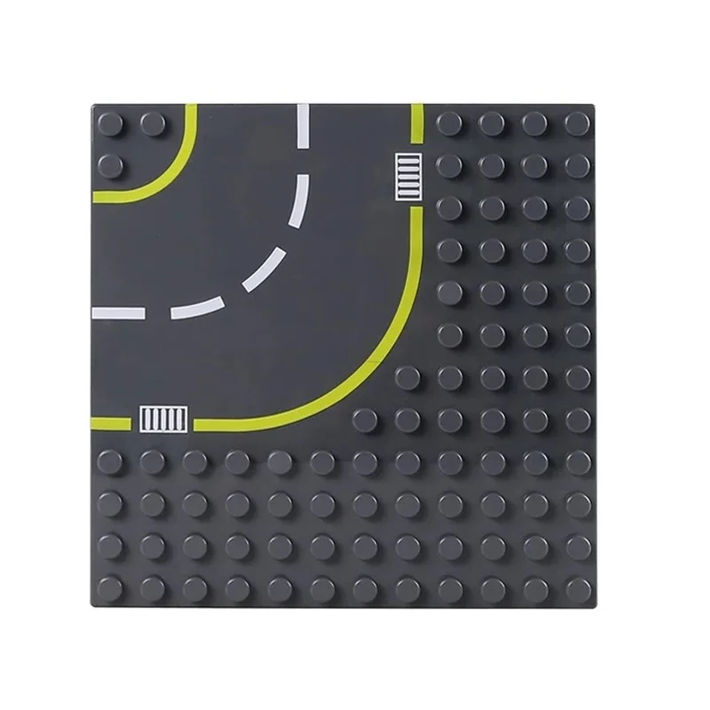 32-512 отверстие большая точка трек Строительная пластина для строительных блоков аксессуары DIY игрушки Детский подарок совместимый Duplo набор основной обучающий кирпич - Цвет: S. Curved road plate