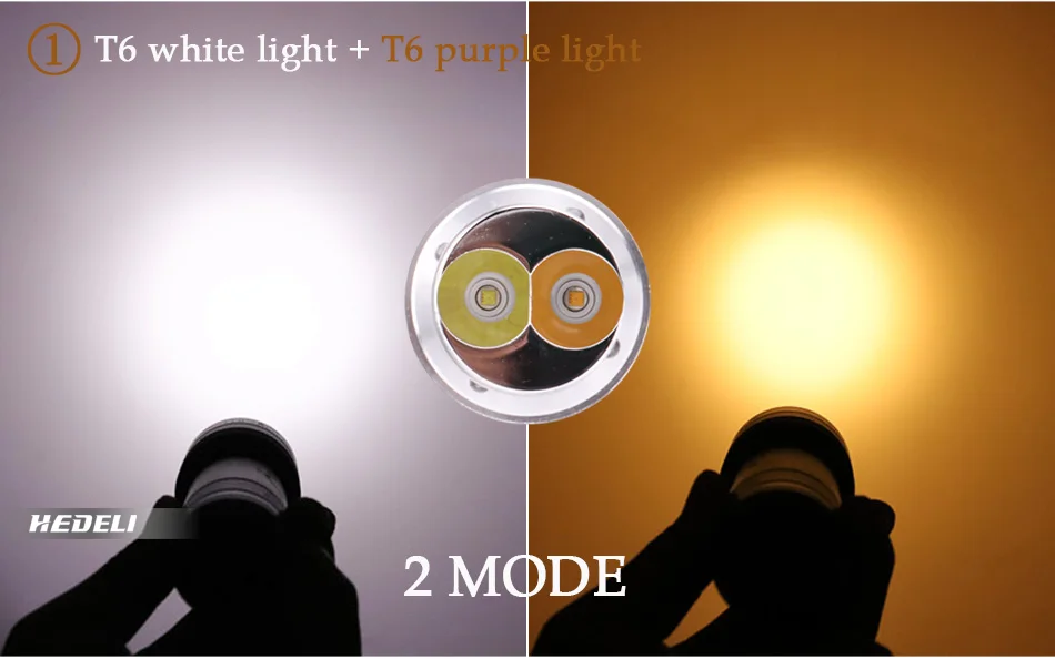Luz da Bicicleta Mergulho Lanterna Recarregável uv Tocha Subaquática Luz Xml t6 l2 18650 26650 Aaa Bateria Led 395 6 High Quality Luzes e Iluminação