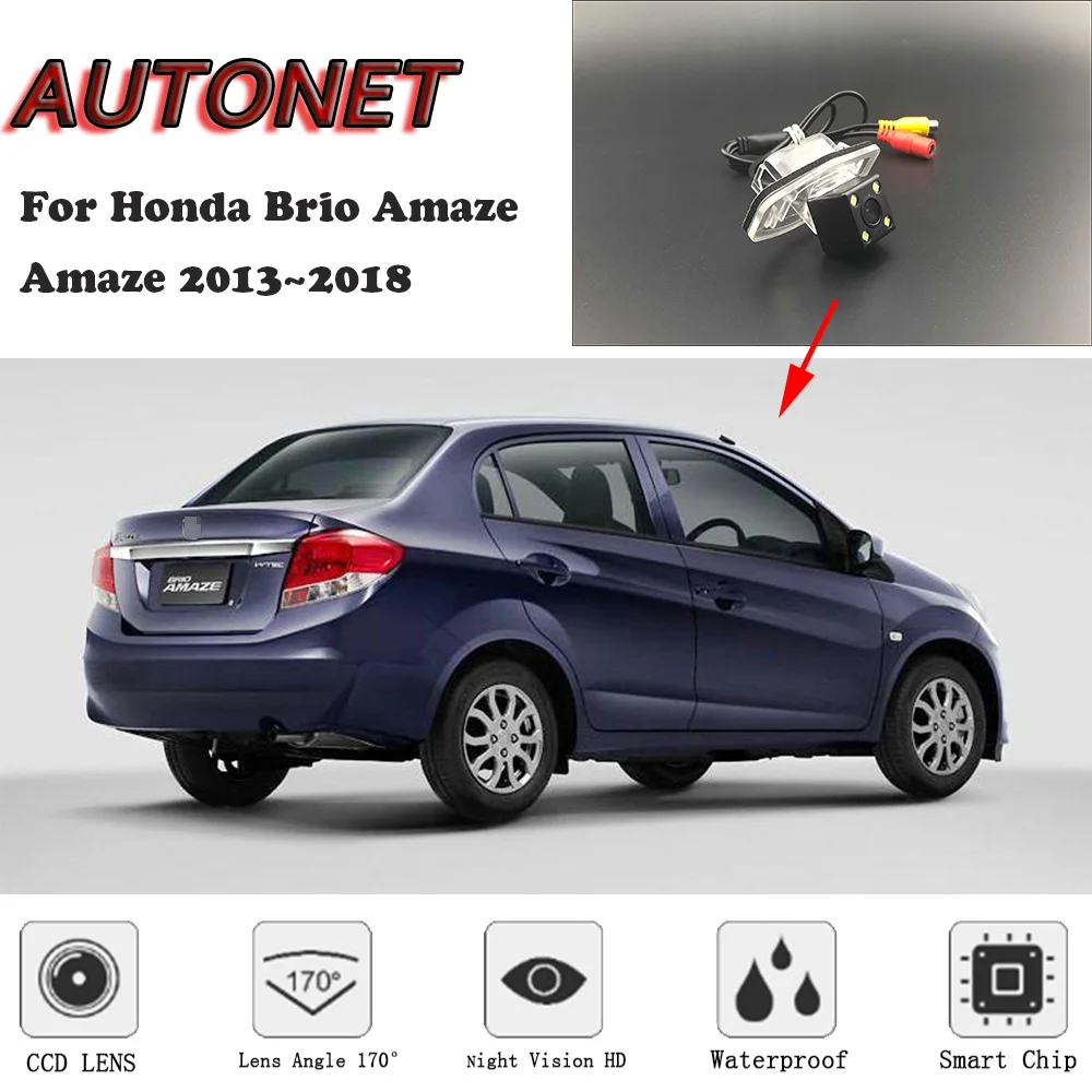 AUTONET HD камера заднего вида ночного видения для Honda Brio Amaze 2013 ~ 2018 CCD/камера номерного