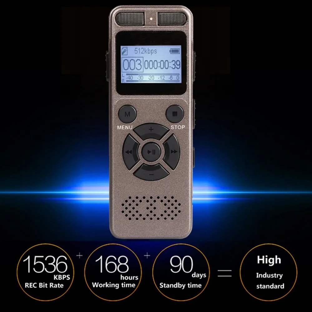 

Portable Mini Digital Voice Recorder With Microphone Maximum 64GB Expansion TF Card for Any Occasion Recording in WAV/Mp3