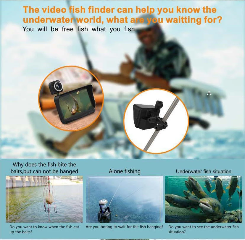 HD Underwater Video Camera System with 4.3 LCD Monitor 4000mAh Battery Built-in & 20M 2MP Fishing Camera and AHD Camera on LCD_18