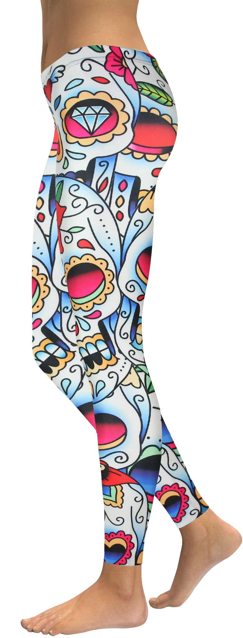 skull rose halloween legging (3)