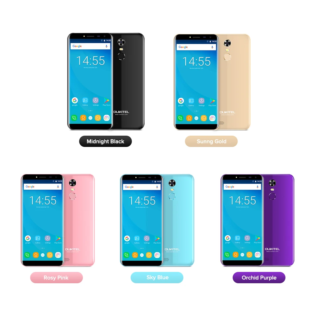 CLEARANCE Oukitel C8 5.5 inch 18:9 Mobile Phone MTK6580A Quad Core 2GB RAM 16GB ROM 13MP Android 7.0 3000mAh Touch ID Smartphone
