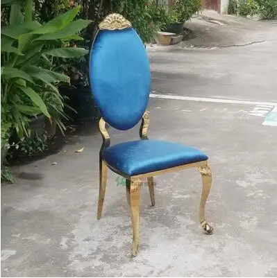 Modern stainless steel dining chair simple household metal dining chair stylish creative golden hotel hotel dining chair.