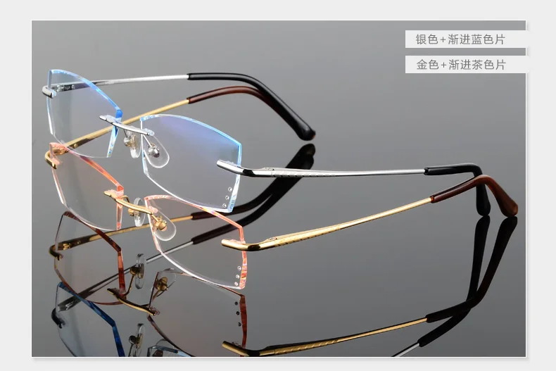 Новые очки без оправы из чистого титана, мужские и женские очки с алмазной огранкой для близорукости, очки для чтения с дальнозоркостью, очки по рецепту