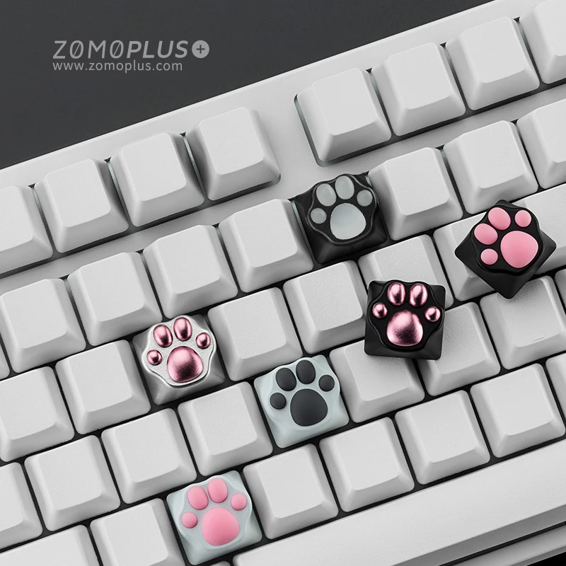 ZOMO кошачья лапа колпачки для ключей с ЧПУ, алюминиевый сплав+ Силиконовый колпачок для ключей, механическая клавиатура украшения, привлекательный подарок