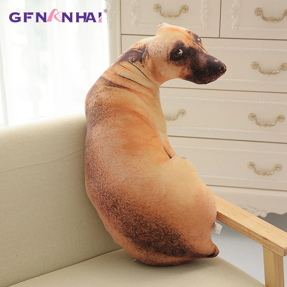  Hot Sale 50cm 3D Printed Dog face Car Headrest Pillow New Arrival Activated Carbon Seat Cushion Sup