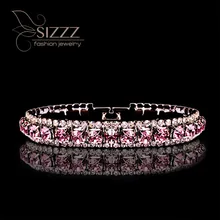 SIZZZ, новинка, Европейская и американская мода, фиолетовый кристалл, медь, стразы, ручная бижутерия, браслет и браслеты для женщин