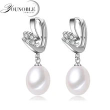 Beautiful 925 sterling silver earrings for women,bridal cultured natural freshwater black white pearl earrings beautiful 925 sterling silver earrings women wedding cultured natural freshwater black pearl earrings