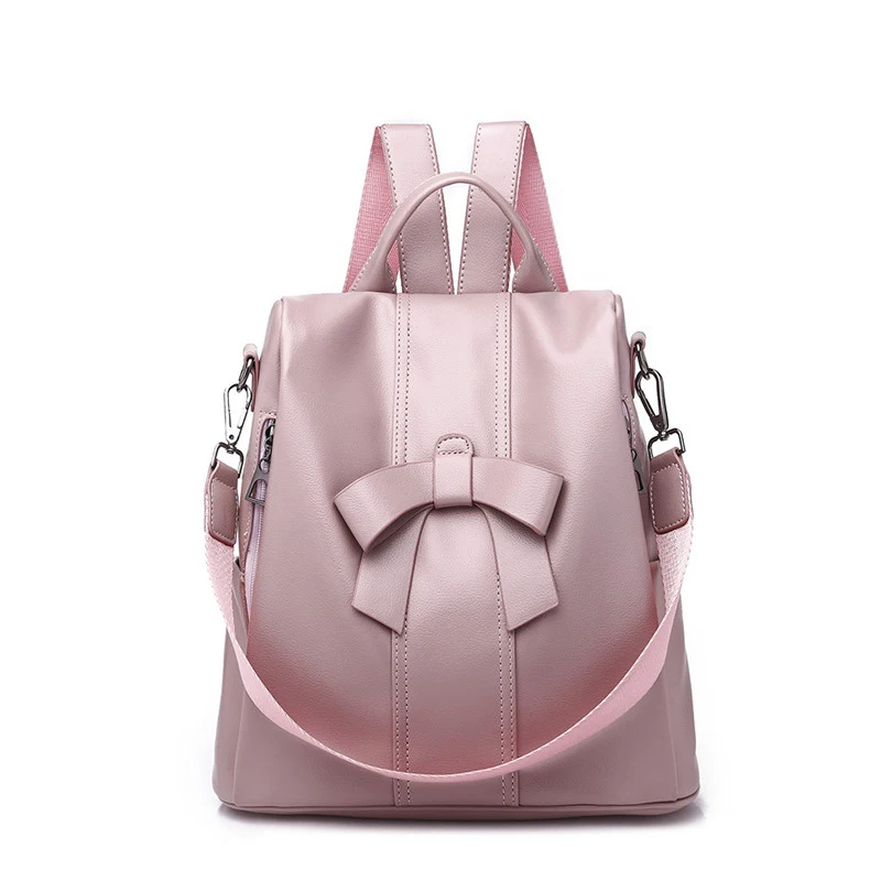 

ACE LOVE brand casual fashion bow ladies satchels zipper pink shopping party preppy style rucksack women shoulder bag backpacks