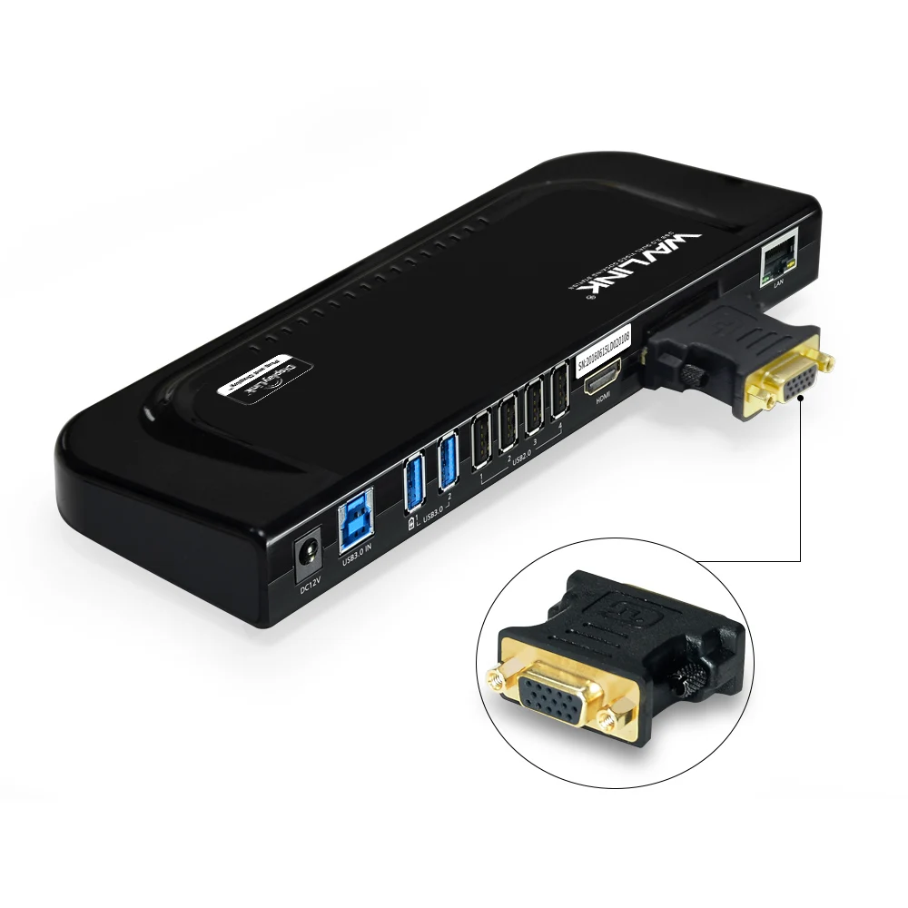 Wavlink USB 3,0 док-станция Универсальный Двойной видео дисплей Gigabit Ethernet HDMI/DVI/VGA usb-хаб HD 1080p для Windows 7/8/10