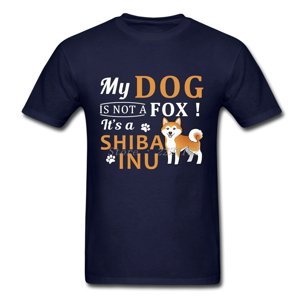 Harajuku футболки Для мужчин Roll DIY черный Шиба ину собака не является Fox футболка для подростков с коротким рукавом Высокий Топы - Цвет: Navy