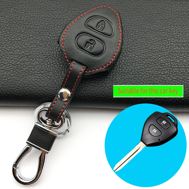  Top layer leather Genuine Leather Keyboard cover Key cases for Toyota RAV4 Corolla Camry Crown Prad