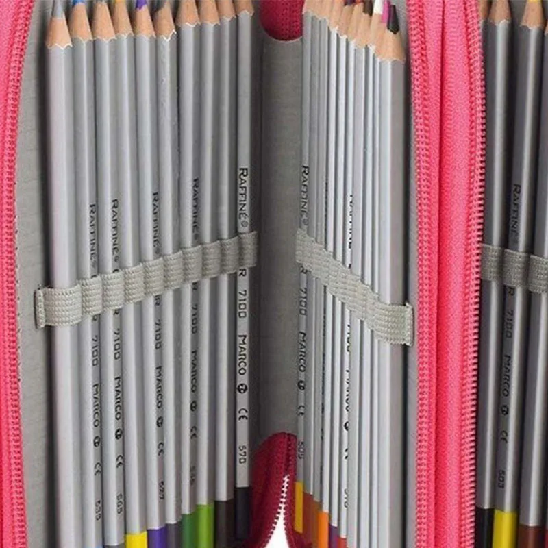 Caixa de Papelaria Esboço Escola Lápis Case Buracos Penalidade Grande Zíper Caneta Bolsa Quatro Multi Camadas Menino Meninas Conjunto 72 7 grande zíper caneta saco quatro multi camadas