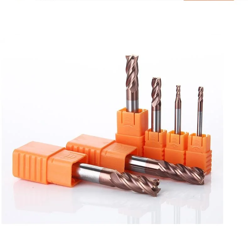 

D12*45*D12*100*4T Solid carbide 4 flute flattened end mills with straight shank milling cutter HRC58 TiSiN Coated