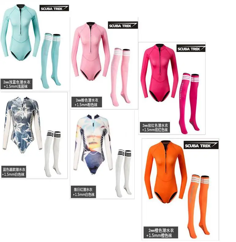 

1.5mm Super Elastic Women's Drum Knee-Crossing Diving Socks 3mm Conjoined Free Diving Jellyfish