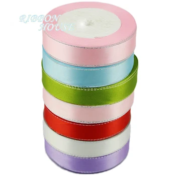 

(25 yards/lot) 20mm Silver Edge satin ribbon wholesale high quality gift packaging ribbons