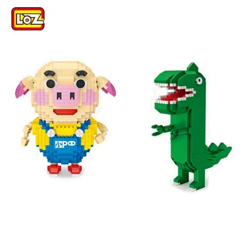

LOZ Diamond Blocks Cartoon Pig Building Bricks Anime Figures Dinosaur Model Toy Micro Blocks Kids Gifts Toys For children 9798