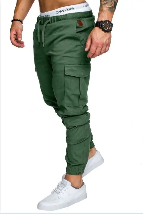 OA для мужчин's Regular Fit стрейч брюки карго Jogger Винтаж повседневное работы армейские мотобрюки - Color: Green