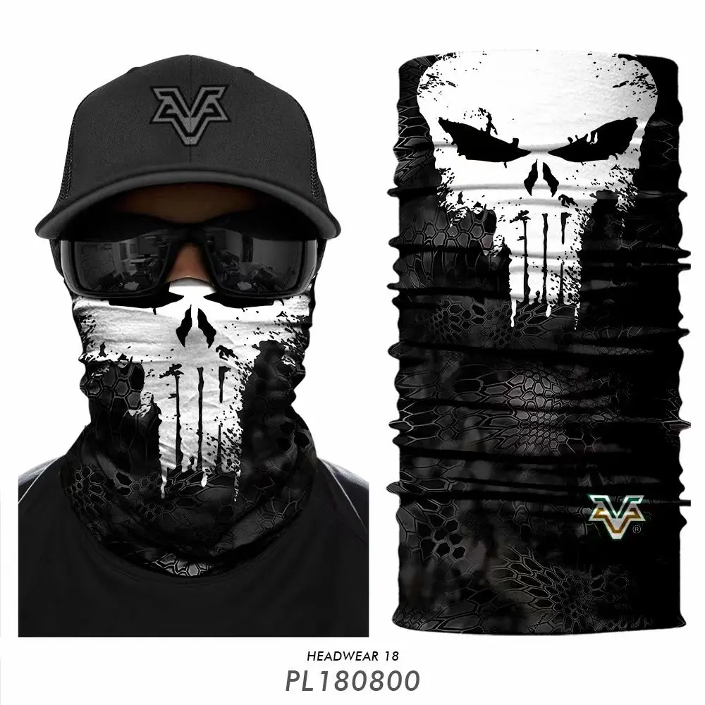 3D Seamless Bandanas Punisher Neck Buffs Motorcycle Cycling Marvel Face Mask The Avengers 4 UV Headband Hiking Scarf Face Shield