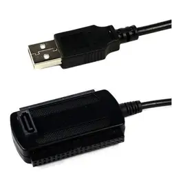 JS1007 Универсальный Usb 2,0 к Ide адаптер SATA конвертер 2,5 3,5 Жесткий диск Hdd Путешествия Разъем питания компьютер Черный