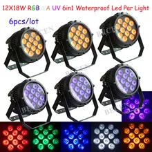 12X18W RGBWA UV 6in1 Waterproof LED Par Light DMX512 IP65 par light with 6in1 Fly Case shipping from US