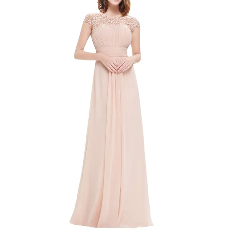 Chiffon Summer Dress Women 2018 Elegant Slim Lace Long Party Dress Wedding Bridesmaids Maxi Dresses vestidos ukraine N28 (1)