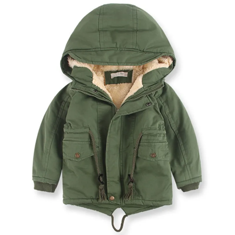 

2019 New winter children down & parkas European style boys girls warm outerwear color green blue hooded cotton coats thick warm