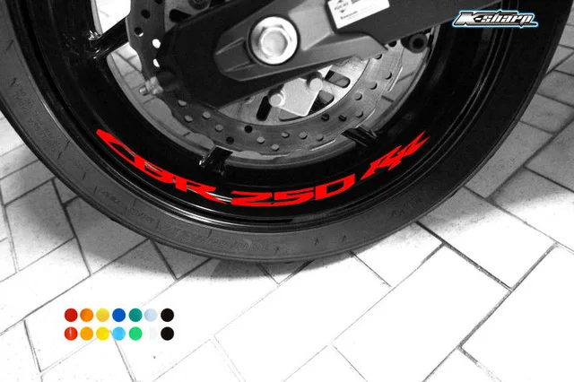 

8 X CUSTOM INNER RIM DECALS WHEEL Reflective STICKERS STRIPES FIT HONDA CBR 250 RR