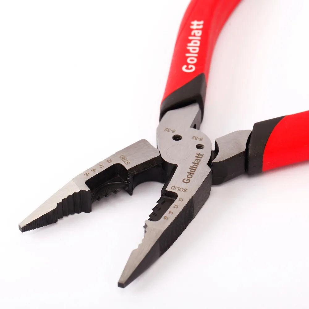 Goldblatt 8 inch Long Nose Pliers Multi Functional Plier Cable Wire Cutter Plier Goldblatt 8 inch Long Nose Pliers Multi Functional Plier Cable Wire Cutter Plier