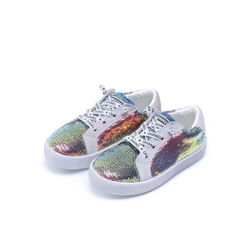 

2019 Summer Autumn New Children's Shoes Cool Korean Version Fashion Color Sequins Shoes Soft Bottom New Toddler Baby Girl Shoes