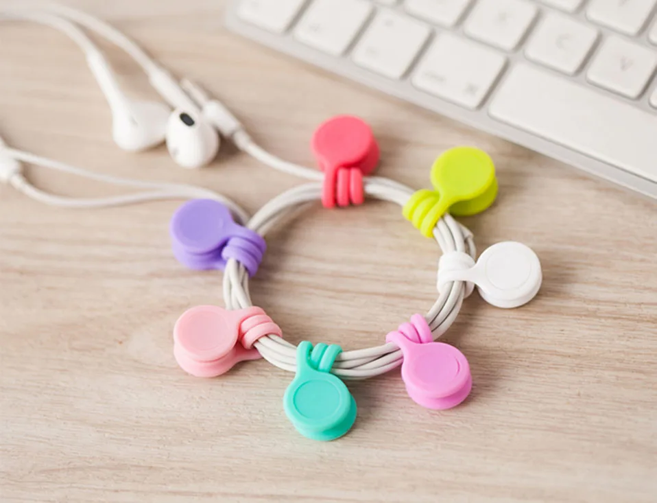 3PcsPack Earphone Cord Winder Cable Holder Organizer Clips Multi Function Durable Magnet Headphones Winder Cables Drop Shipping (7)