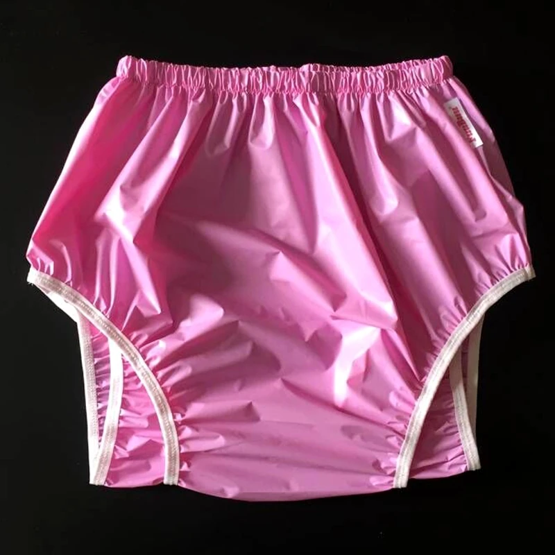 FUUBUU2217-pink-M-1PCS adult diapers non disposable diaper pvc incontinence shorts plastic pants ABDLL