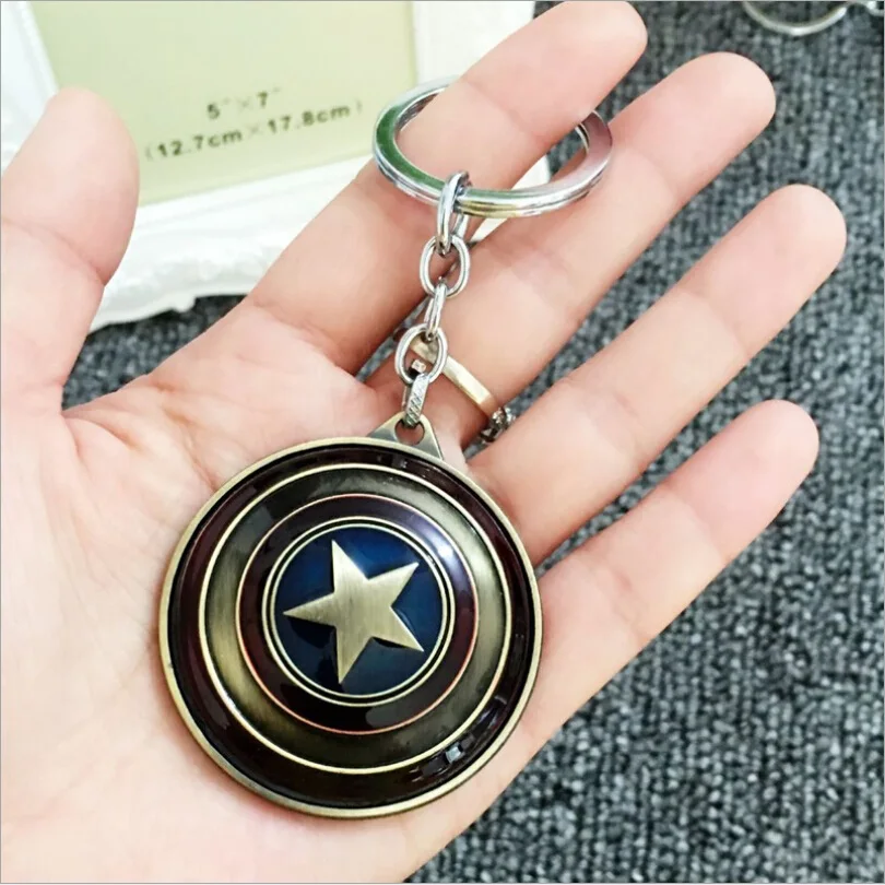 Llavero de la serie de películas perigón giratorio Capitán América escudo Llavero para Chaveiro Llavero porta porte clef