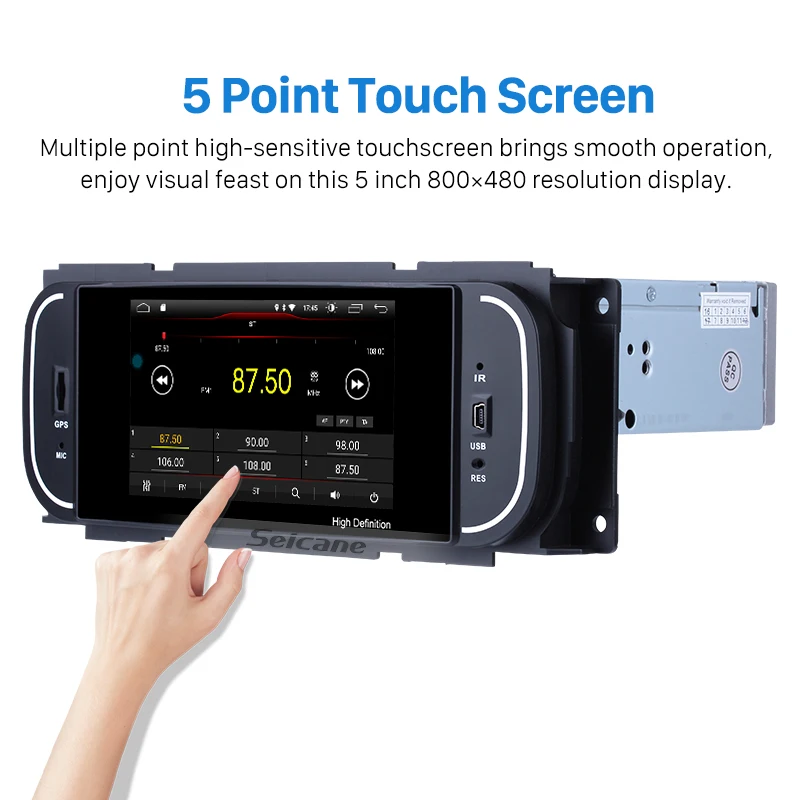 Perfect Seicane Android 8.1 5 Inch Car Radio Stereo Navi GPS Unit Player for 2001 2002 2003 2004 2005 2006 2007 Chrysler 300M PT Cruiser 2