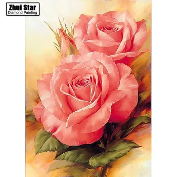 

Diy Diamond Painting Kit Full Square Drill Diamond Embroidery Painting Rhinestones Red Hot Lucky Flower For Home Decoration