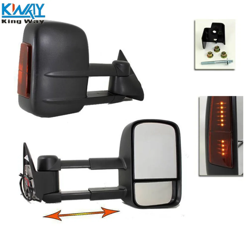 

FREE SHIPPING-King Way - LED SIGNAL Towing Side View Mirrors Left Right Pair Set For 88-98 Chevy GMC NEW