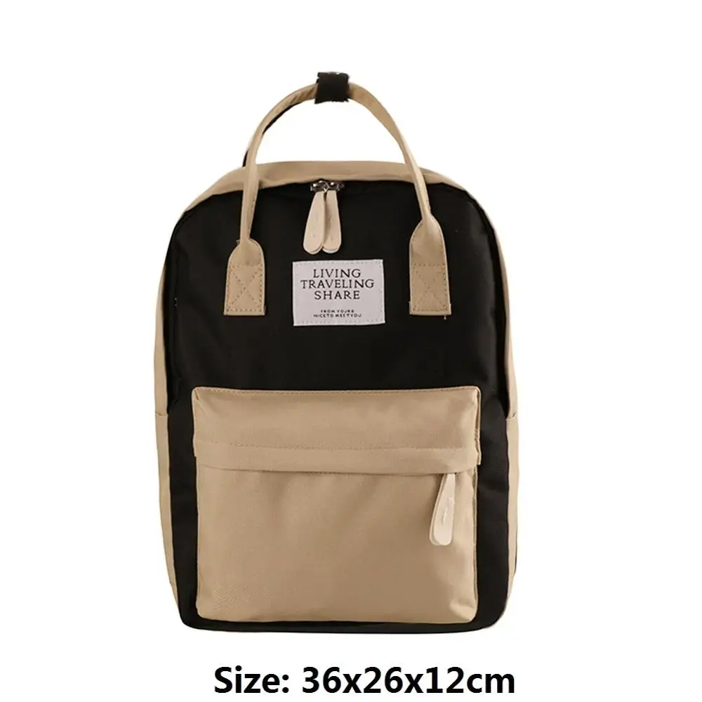 Водонепроницаемый нейлоновый рюкзак для ноутбука, дорожная школьная сумка для женщин, подростков, девочек, сумки на плечо для улицы, Mochila Feminina Bolsas Mujer - Цвет: Type B Black Camel